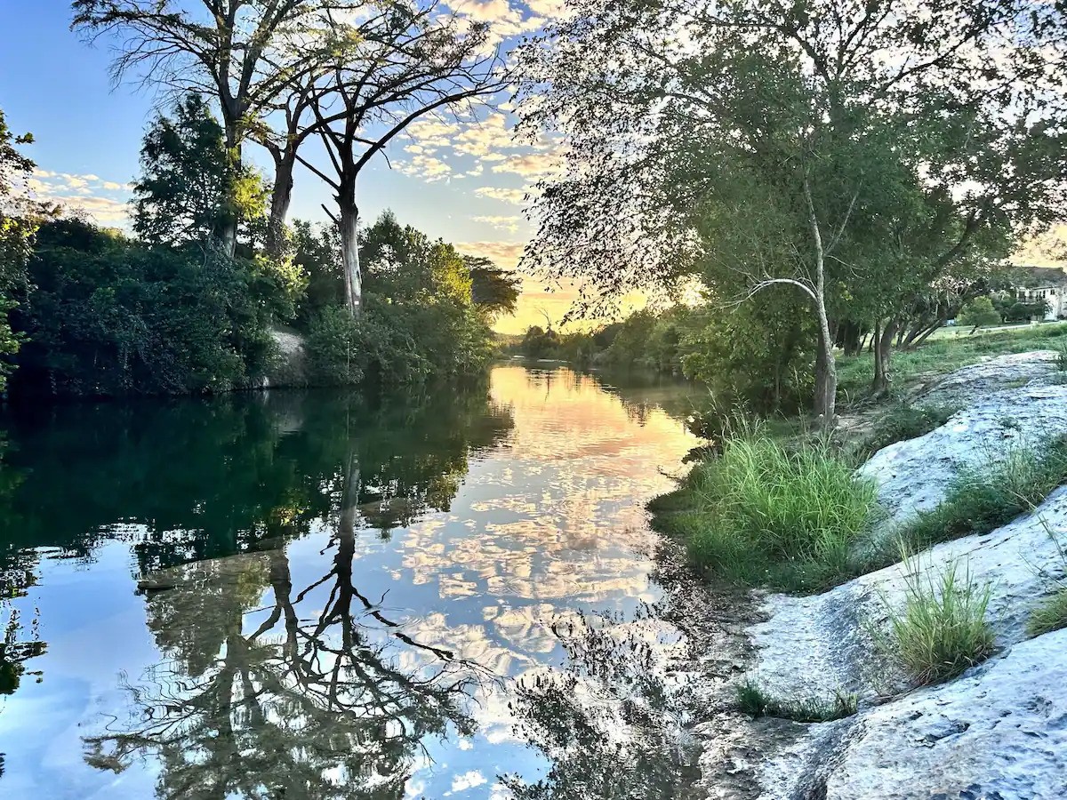 the blanco river at sunset